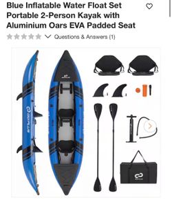 Inflatable Water Float Set Portable 2-Person Kayak ll