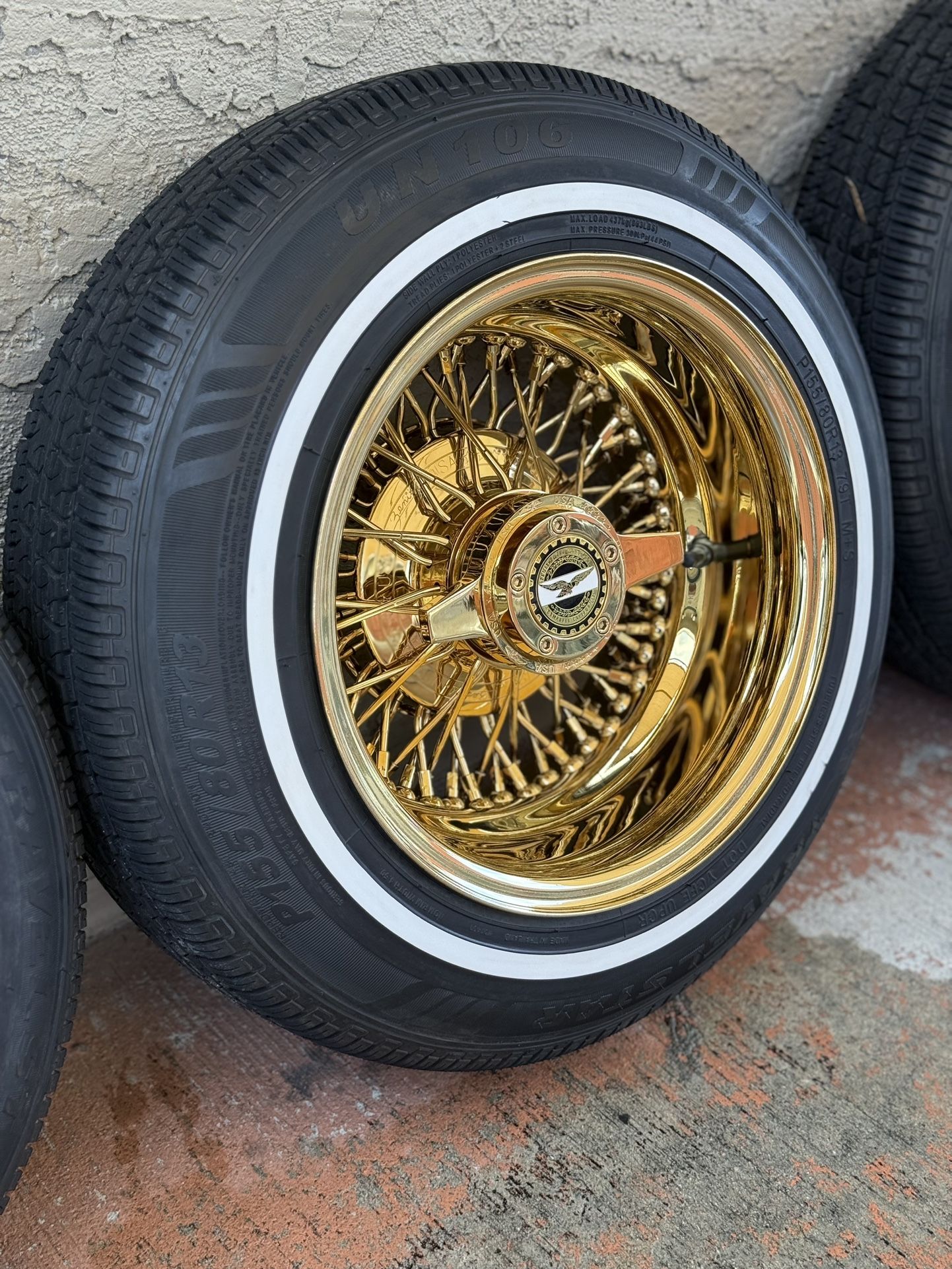 13” Gold Cross Lace Wire Wheels