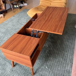 Lift Top Brown Coffee Table