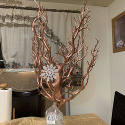 Rose Gold Manzanita Tree Frozen Centerpiece