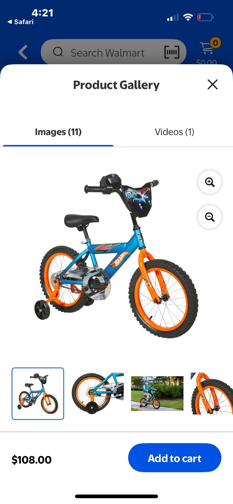 Kids Bike Hotwheels