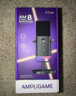 FIFINE - XLR/USB Wired Cardioid Dynamic Microphone with RGB Lighting - Black