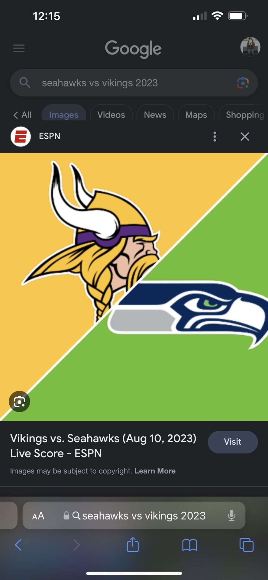 Seahawks vs Vikings 2 Tickets