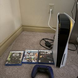 PS5 Disc Edition + Controller + Games Bundle (Great Condition)