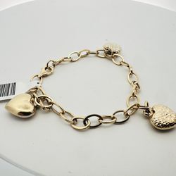 14k Gold Heart Bracelet