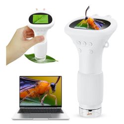 Kids Microscope Handheld, 100X-1200X Zoom HD Digital Microscope for Kids Ages 8-12, Outdoor Bug Insect Discovery Kit ,Minilabbies Toy