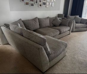 Grey Fabric Sectional Sofa