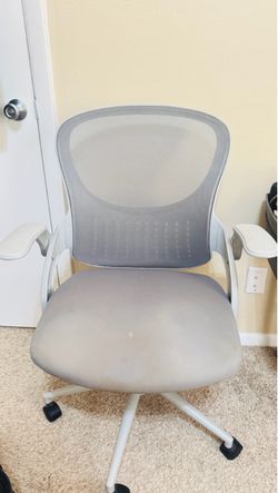 Gray Mesh Office Chair with Armrests