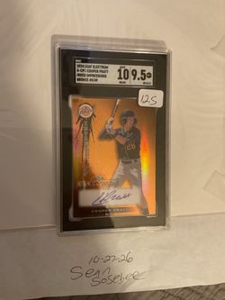 HOT!!! 2024 Leaf Electrum Cooper Pratt inked Impressions Auto Bronze #49/49 sec graded 9.5 auto 10
