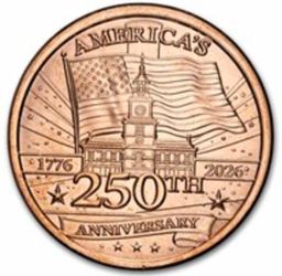 America's 250th Anniversary -  1 oz Copper Round