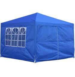 10''x10'' Garden Awning Tent Folding Canopy with 4 Sidewall and Carrying Bag
