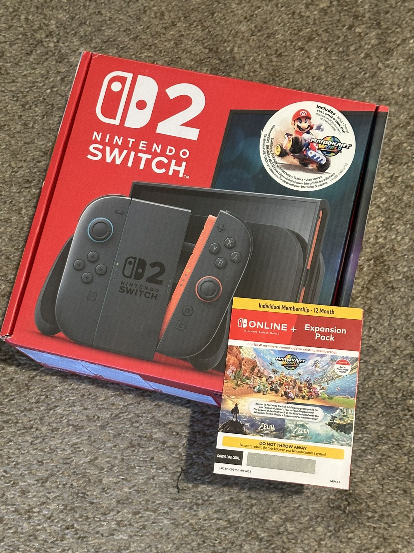 Nintendo Switch 2 Console MArio Kart World Bundle BRAND NEW + 12 Month Online with Expansion Pack