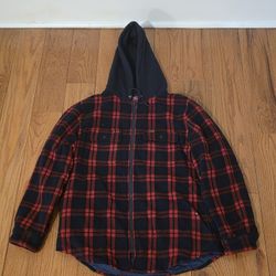 FW18 Supreme Plaid Hooded Workshirt, Sz L