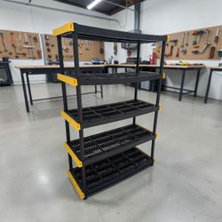 Large 5 Tier Plastic Garage Shop Storage Shelf Shelving Rack! Good condition! 48x20x72in
