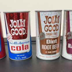 Vintage 1970’s Jolly Good Brand Soda Pop Cans. 