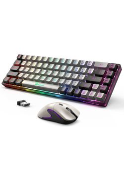 Wireless RGB Keyboard and LED Mouse Combo – USB Receiver Included – Lightly Used