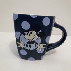 Disney Mickey Mouse Coffee Mug, Blue/polka Dot, Ceramic, Square Shape