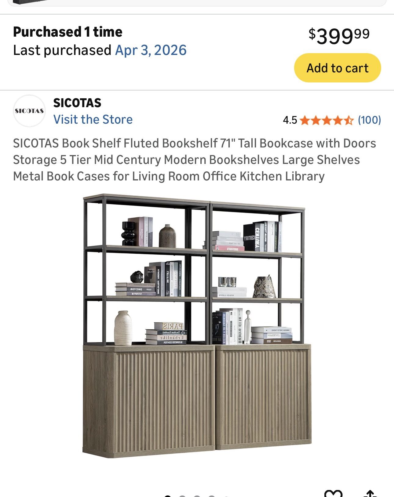 Sicotas-2 Book Shelves & 4 Piece Buffet Cabinet