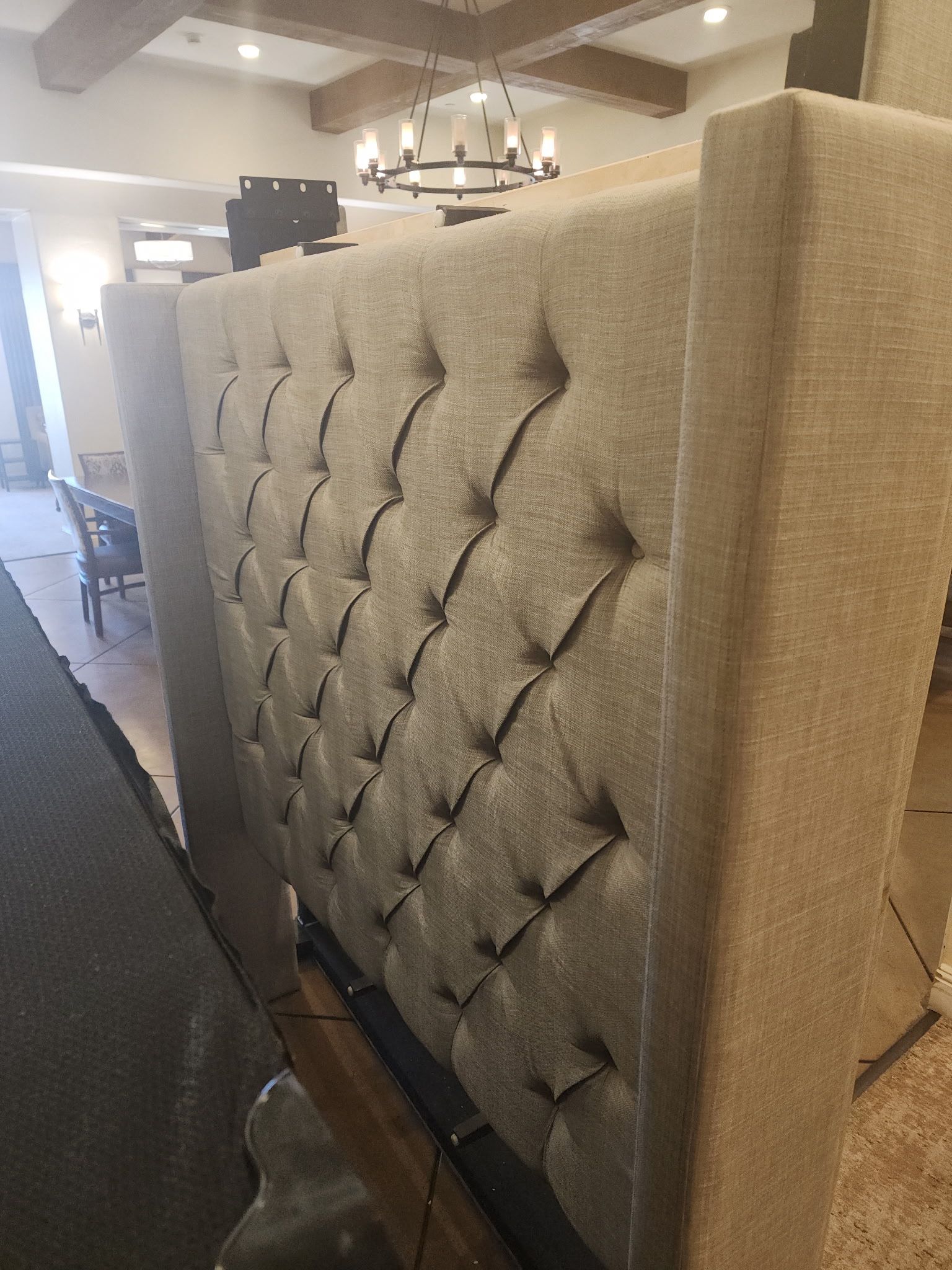 Full size, bedframe, and box spring