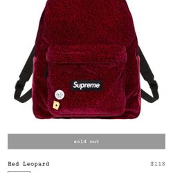Supreme Red Velvet Backpack 