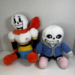 UNDERTALE Video Game - Sans &Papyrus Plush Stuffed Figures - Cut Tags SEE