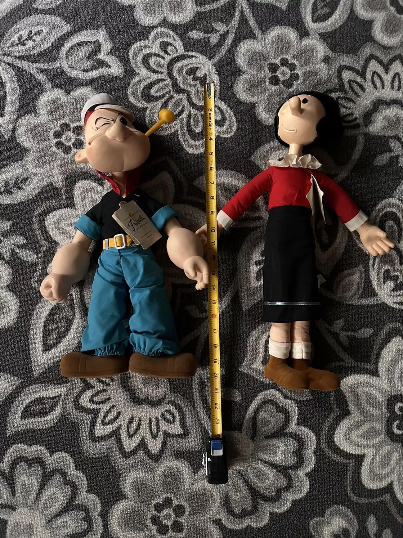 Popeye and Olive Oyl Vintage Collectible Dolls by Presents Set (20 Inches Tall)