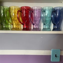 Set of 6 Colorful Glasses/Tall Mugs