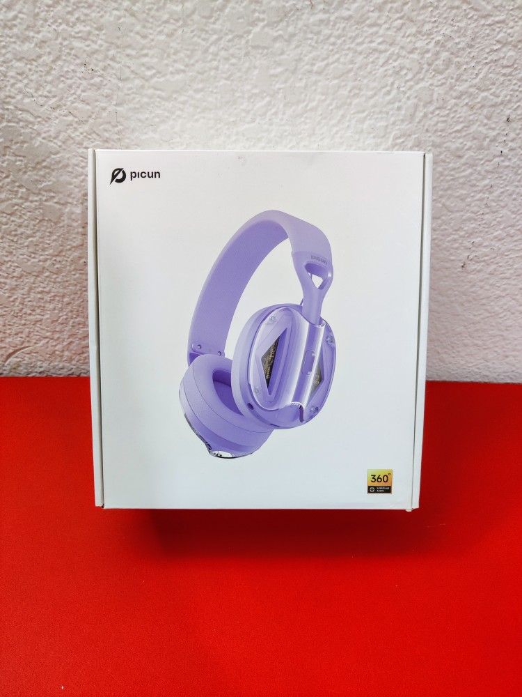 Picun G1 Wireless Gaming Headset with Detachable Noise-Cancelling Microphone, 2.4GHz Wireless Headphones/Bluetooth 5.4, Lightweight Gaming Headphone