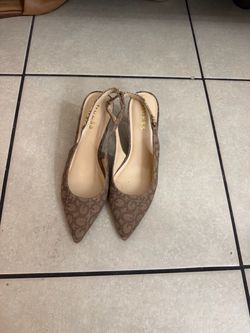 Guess Monogram Slingback Pointed-Toe Heels