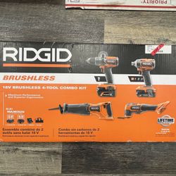 RIDGID R9225 18V BRUSHLESS 4-TOOL COMBO KIT