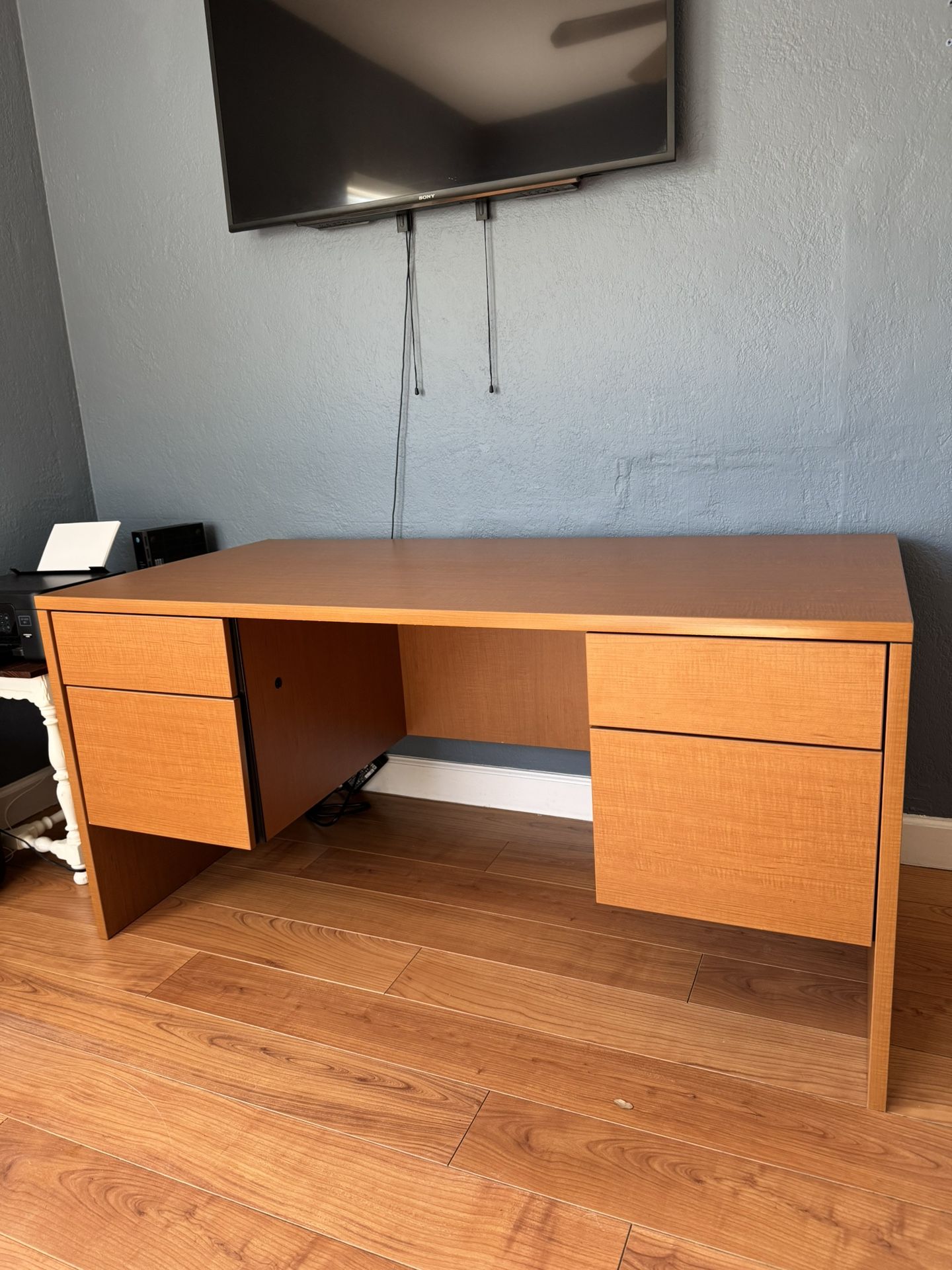 Filing Cabinet. Secretary’s Desk. Office Furniture. Wooden Desk