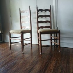 2 French Ladderback chairs