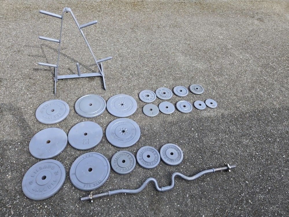 270 lbs Weight Plates & Stand
