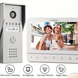 Video Doorbell Phone, Wired Video Intercom System, With 1-Camera And 1-Monitor