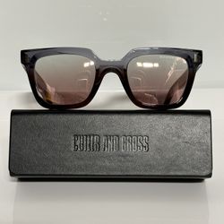 New Cutler & Gross 1300S Gold Black Titanium Blue Flash Mirror Sunglasses 