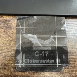 Boeing C-17 Globemaster Glass Paperweight Collectible