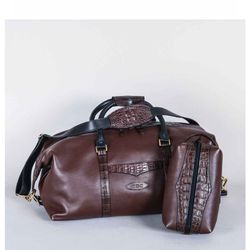 Pinnell Exclusive Leather/Gator Duffle Bag