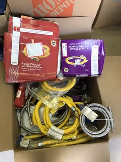 Box of gas dryer connectors dishwasher