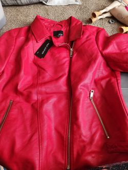 Ana red leather jacket