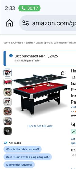 Pool table and tennis top combo red new box