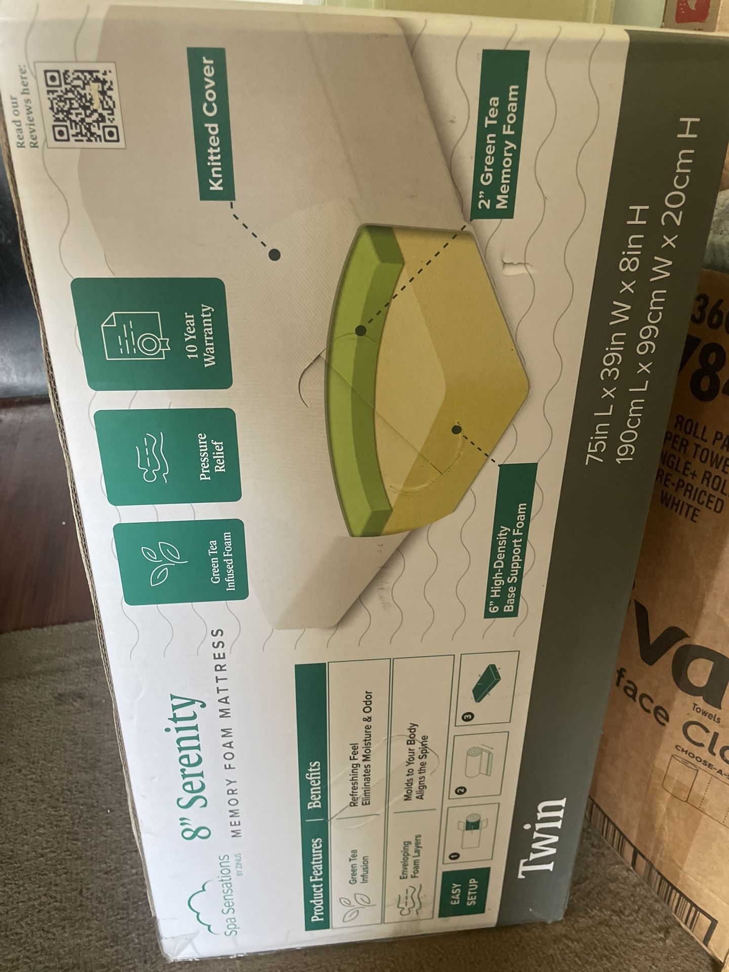Green tea infused memory foam mattress 