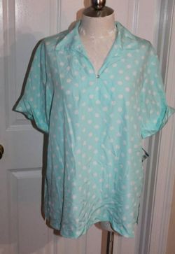 Spa by Charter Club Dissolving Dot Lounge/Pajama Top 100% Polyester Women's XL NWT