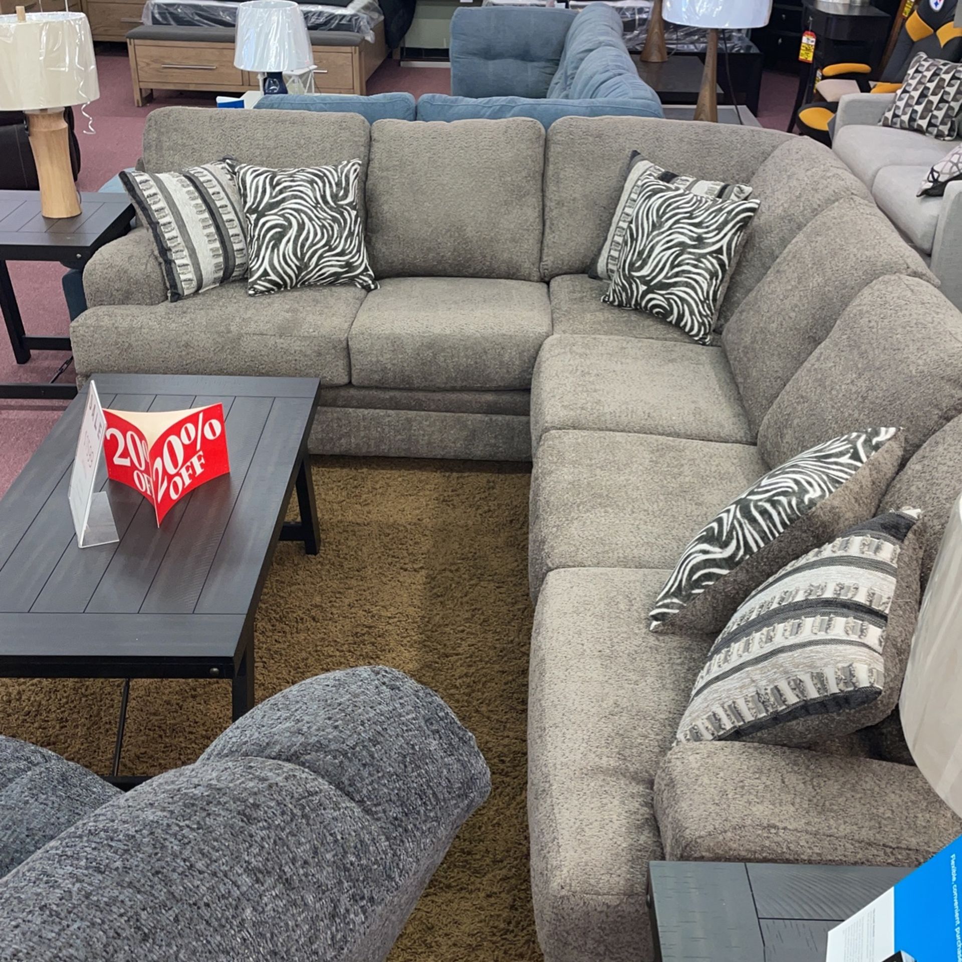 🇺🇸HUGE Blowout Furniture Sale!🇺🇸 Brand New Oversized Ultra Plush Sectional W/ Accent Pillows Included! $50 Down Takes It Home Today!