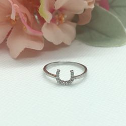 Horseshoe Cubic Zironcia Ring Size 8