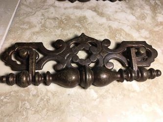 6 Very unique cabinet or door knobs . Brass door knock . Brass Elegant hook.