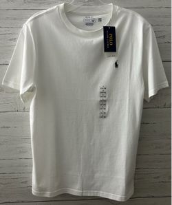 Polo Ralph Lauren Boys T-Shirt L 14-16 White Navy Pony Logo NWT $35