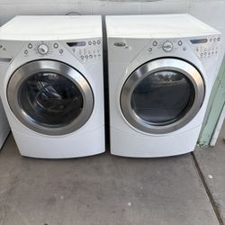 Whirlpool Duet Front Load Washer And Matching Electric Dryer.