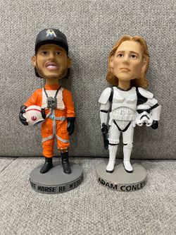 Miami Marlins baseball rare Star Wars set of 2 bobbleheads