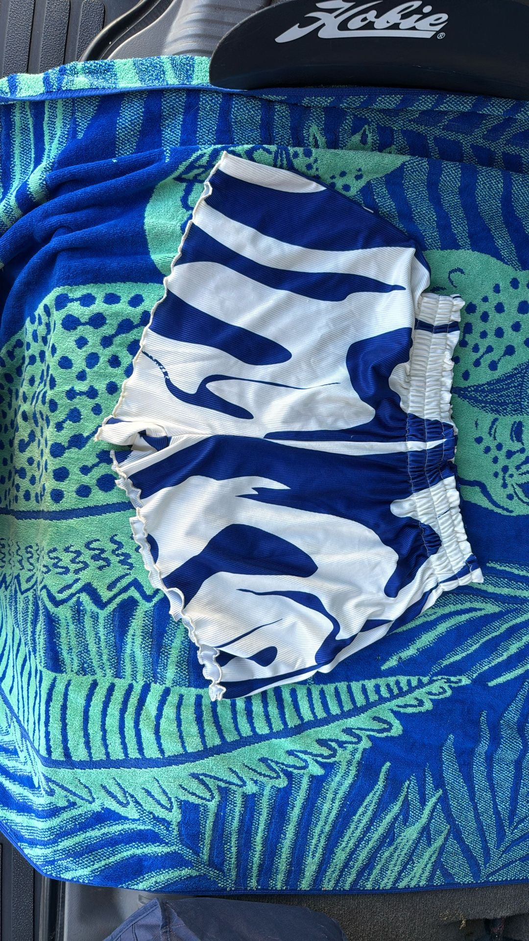 Blue Shorts Tags On