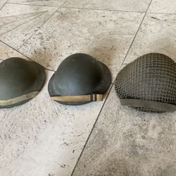 Rare vintage antique British WW2 WWII military helmets tommy tin hats Man Cave Decor 